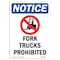 Signmission OSHA Notice, 5" Height, Fork Trucks Prohibited Sign With Symbol, 5" X 3.5", Portrait OS-NS-D-35-V-12883 - alternate 1